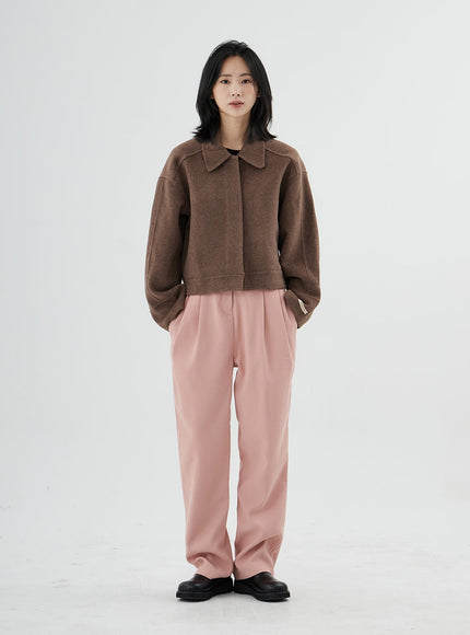 Hidden Button Short Coat ON07