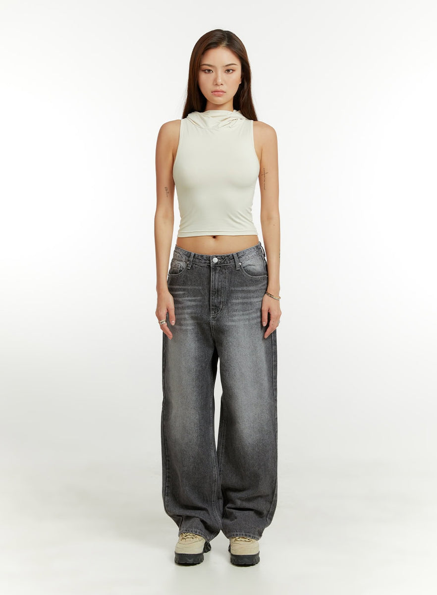 Low Rise Loose Fit Baggy Jeans CU421 - Acubi style | LEWKIN