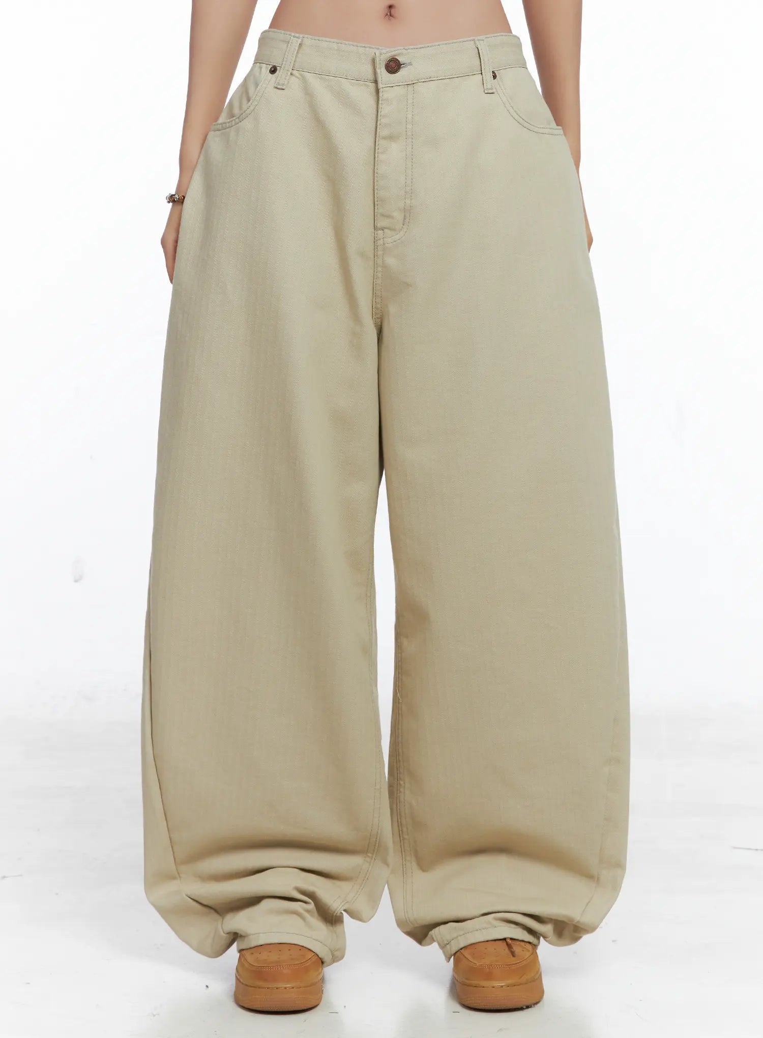 summer-stitch-wide-cotton-pants-cs503 / Beige