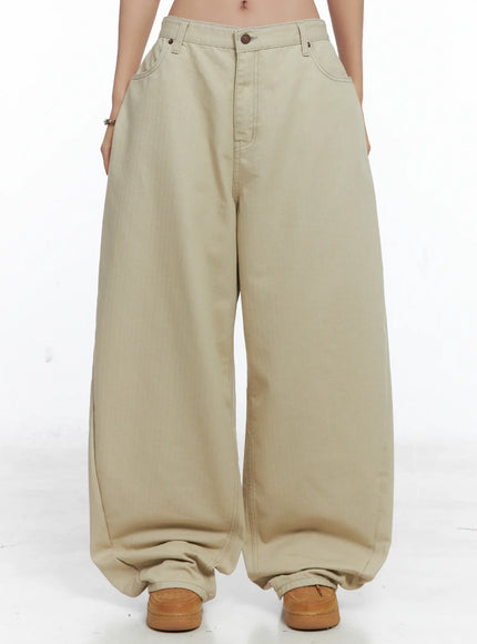 summer-stitch-wide-cotton-pants-cs503 / Beige