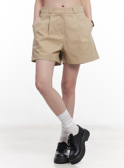 pintuck-cotton-shorts-cy515 / Beige