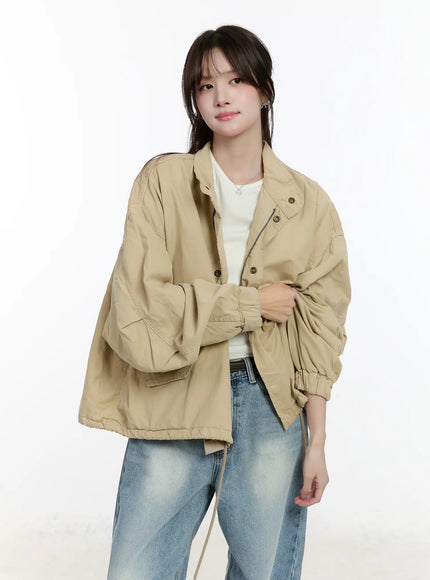 military-style-oversized-jacket-cm505 / Beige