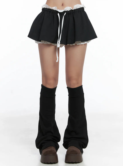 puffy-layered-mini-skirt-cs502 / Black
