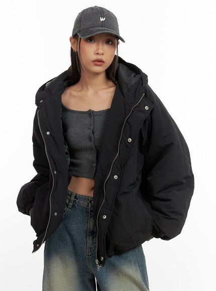 oversized-hooded-puffer-jacket-co424 / Black