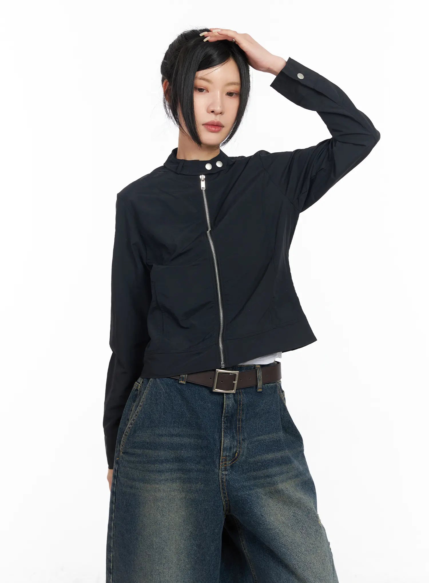 slim-biker-jacket-cm516 / Black
