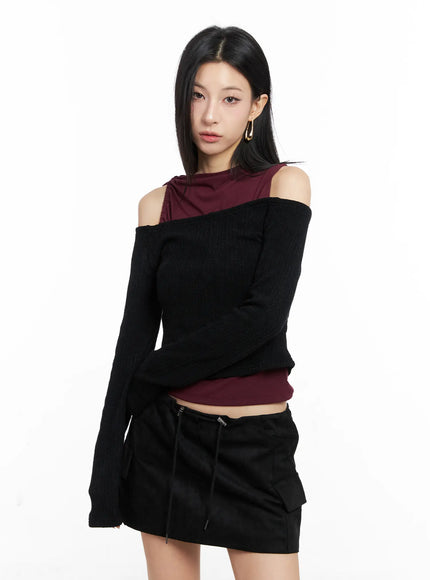 off-shoulder-crop-top-cc1109 / Black
