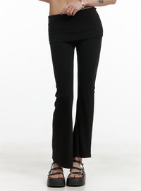 activewear-bootcut-wrap-leggings-cy423 / Black