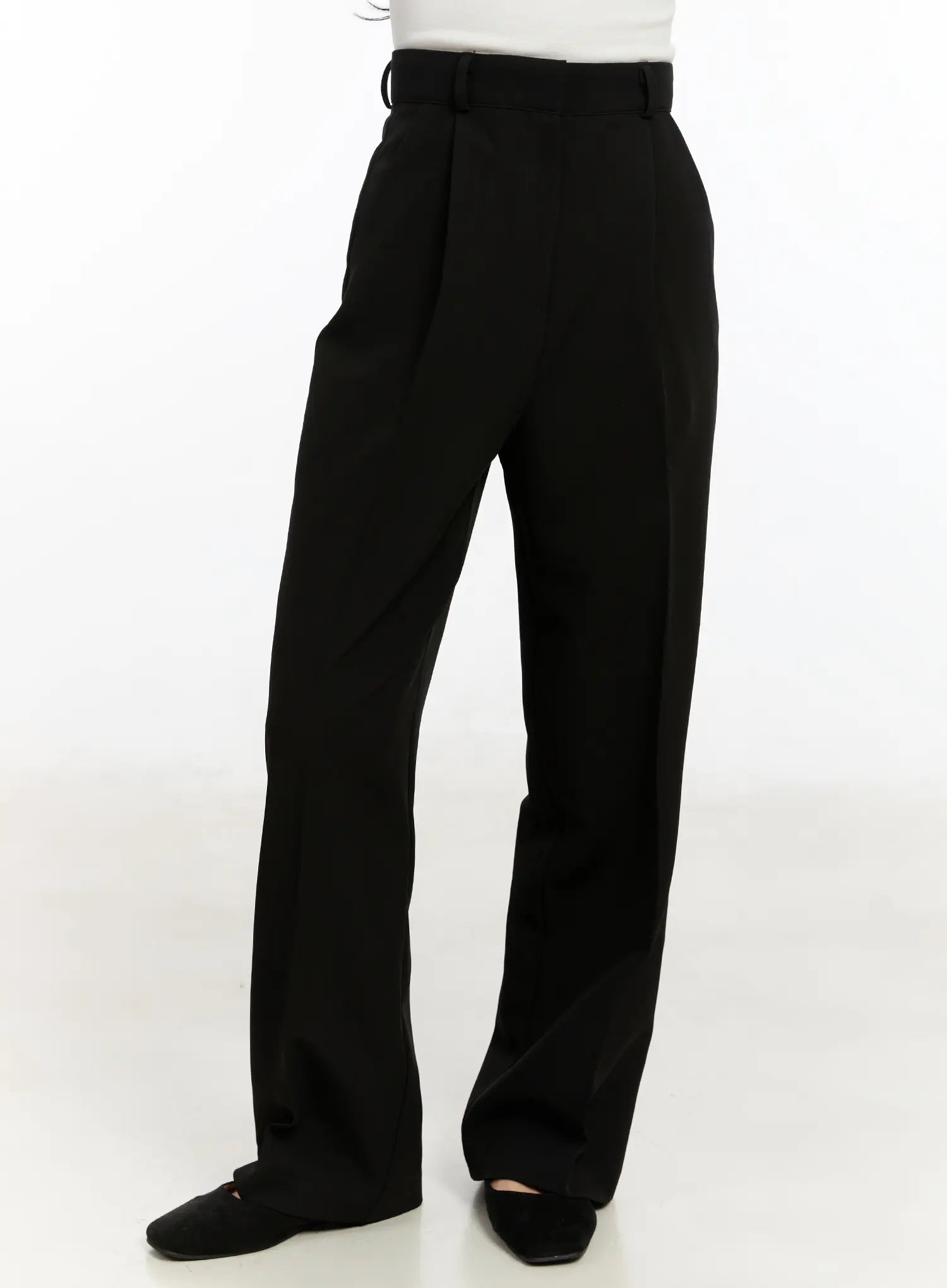 stretch-wide-leg-trousers-cm510 / Black