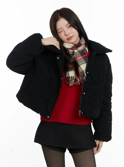 cozy-corduroy-puffer-jacket-cn512 / Black