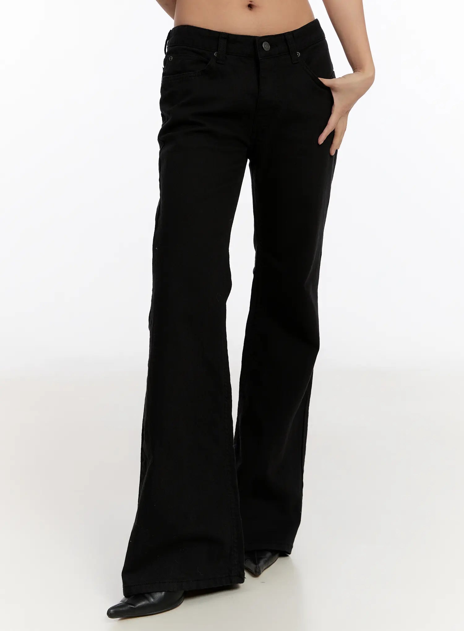 classic-bootcut-cotton-pants-cn527 / Black