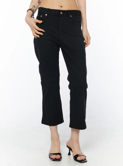 black-ankle-pants-cy527 / Black