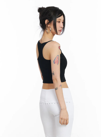 simple-halter-neck-top-cm517 / Black