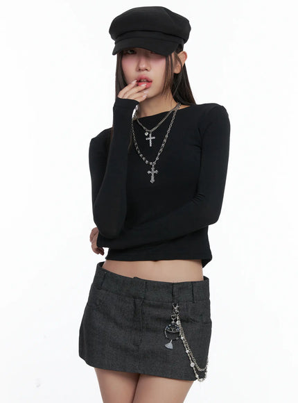 chic-strappy-open-back-tee-cs503 / Black