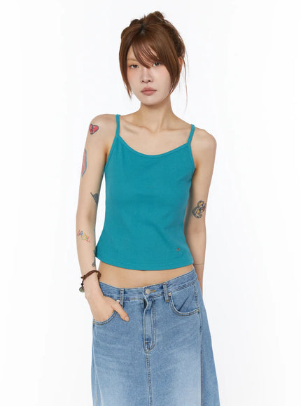 essential-ribbed-tank-top-cy528 / Blue