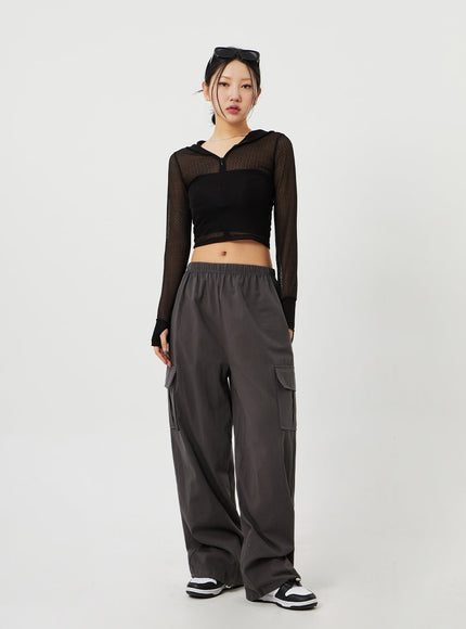 Cargo Wide Leg Track Pants CM302