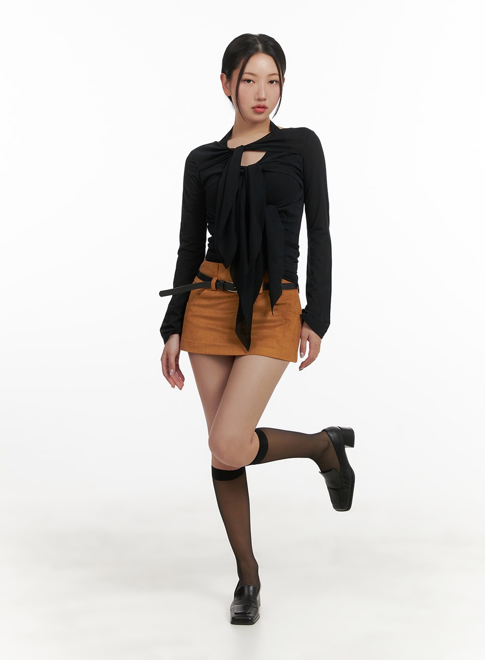 ribbon-strap-cut-out-long-sleeve-cy403