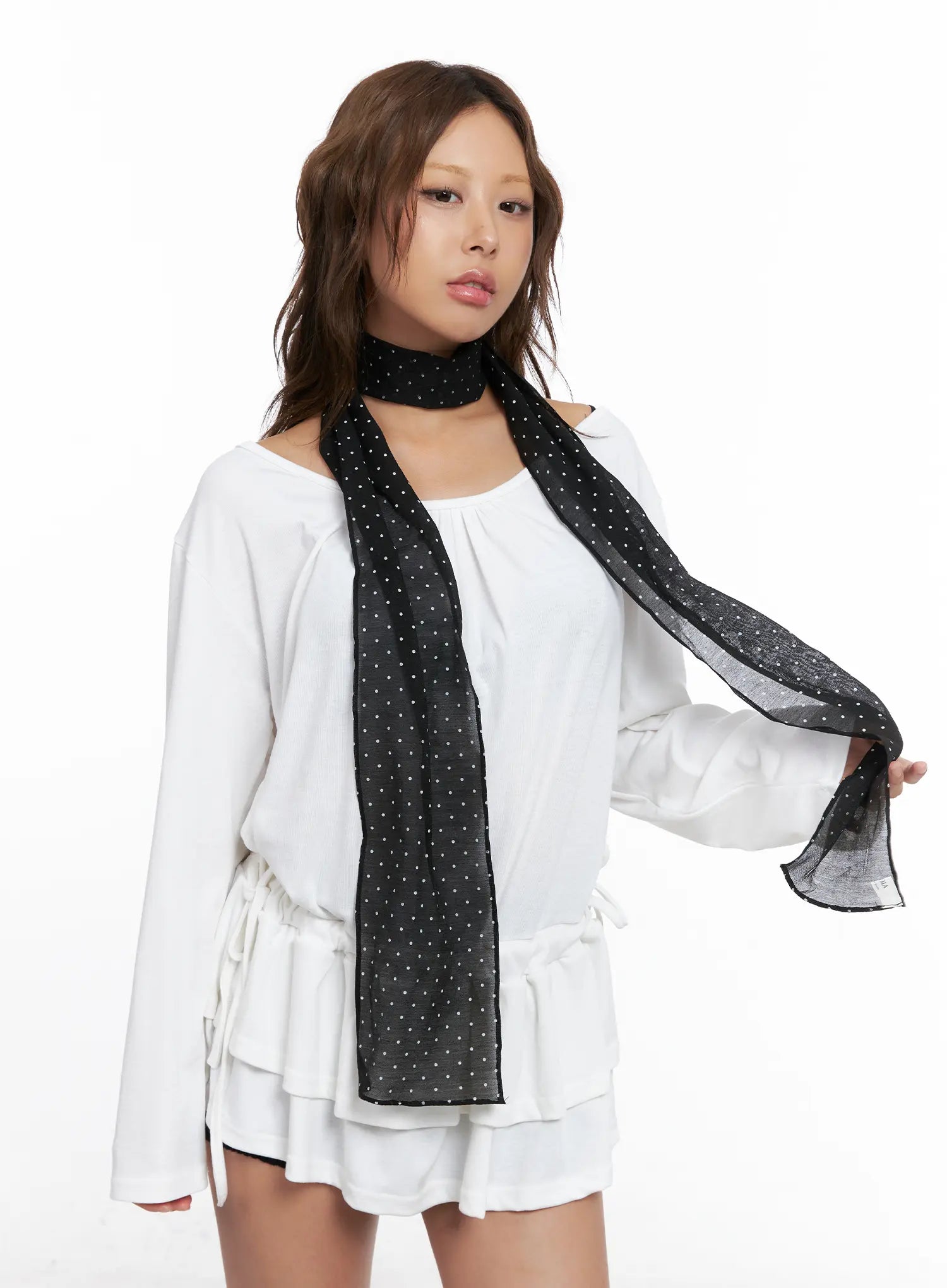 sheer-polka-dot-skinny-scarf-cs524