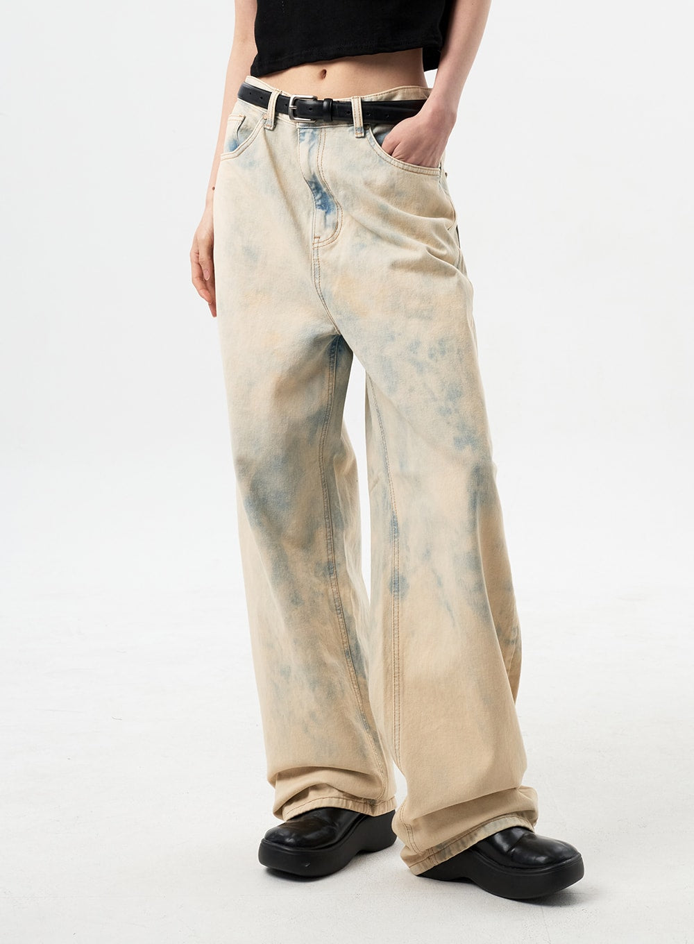 Tie Dye Wide Jeans CY311