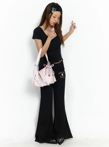 number-graphic-flare-sweatpants-iy504