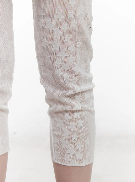 star-print-sheer-mid-length-leggings-cu519