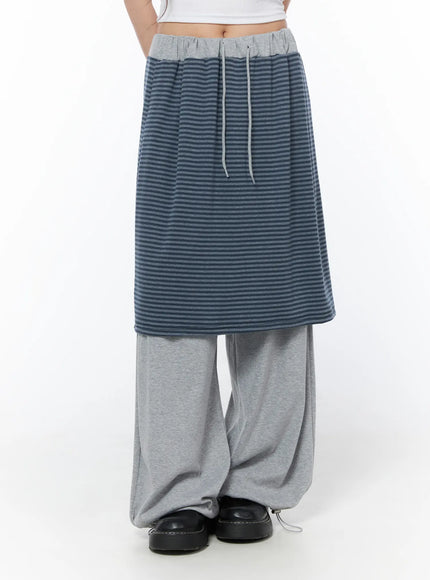 casual-striped-skirt-pants-cy529