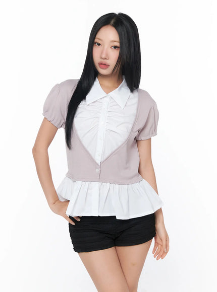 puff-frill-short-sleeve-blouse-cy513