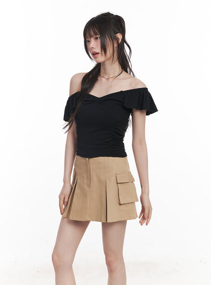 frill-sleeve-cami-top-cy520 / black