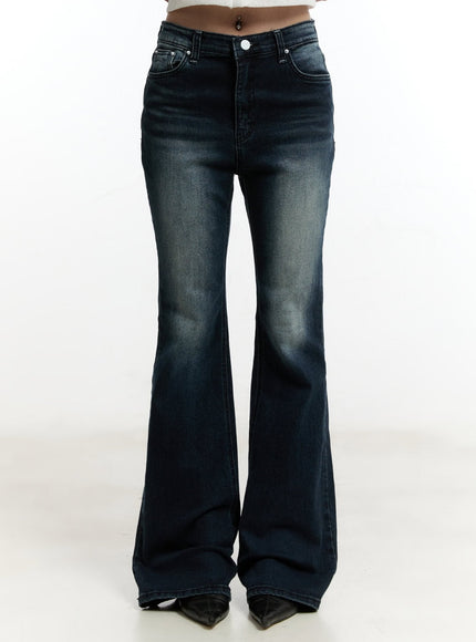 ruelle-slim-washed-bootcut-jeans-cy501 / Dark blue