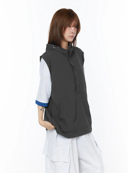 lightweight-hooded-vest-cy527 / Dark gray