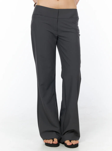 low-rise-straight-leg-pants-cy527 / Dark gray