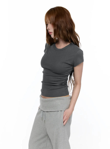 ribbed-essential-tee-ca520 / Dark gray