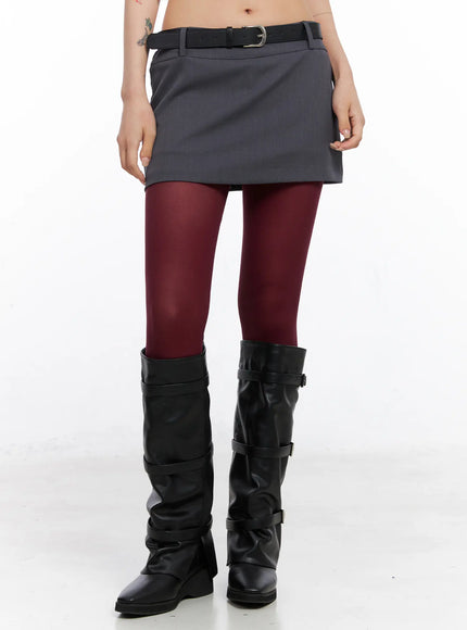 Low-Rise Belted Mini Skirt CO508