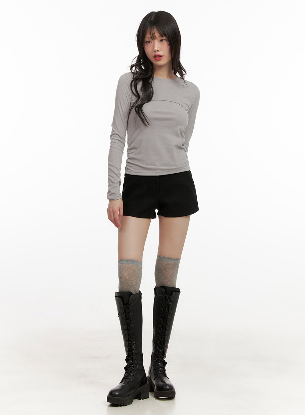 Wool Blend Low-Waist Shorts CJ506