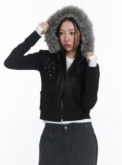 faux-fur-fleece-eyelet-crop-hoodie-cj514