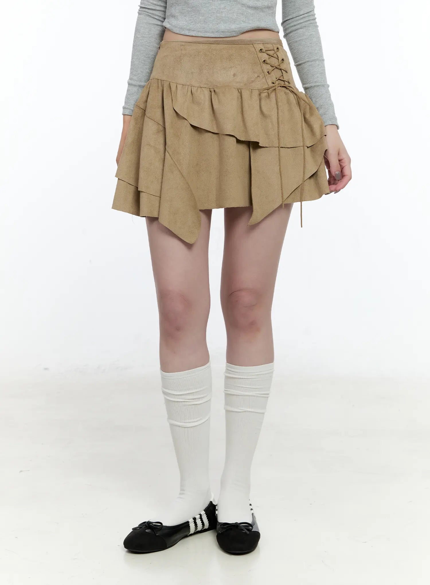 asymmetric-suede-string-tie-skirt-cn517