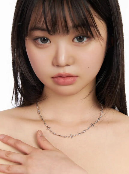 cubic-cross-chain-necklace-im531