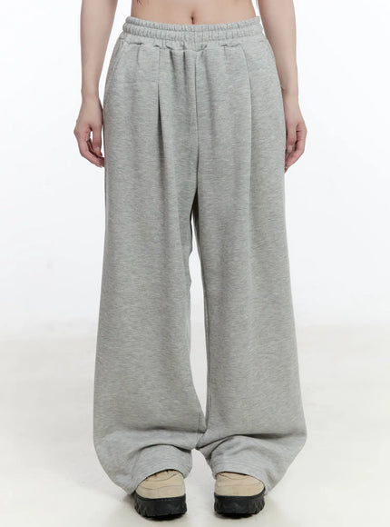 wide-leg-fleece-lined-sweatpants-cn525 / Gray