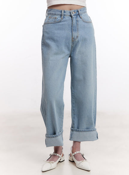helen-cuffed-straight-fit-jeans-cm526 / Light blue