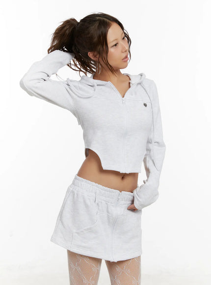 cut-out-cropped-zip-up-hoodie-cd515 / Light gray