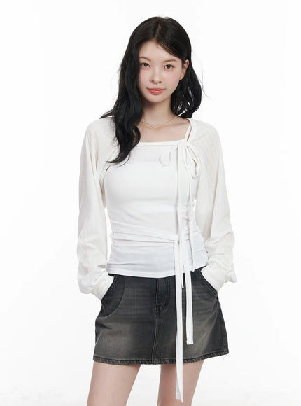 chic-knit-ribbon-cardigan-ca510 / White