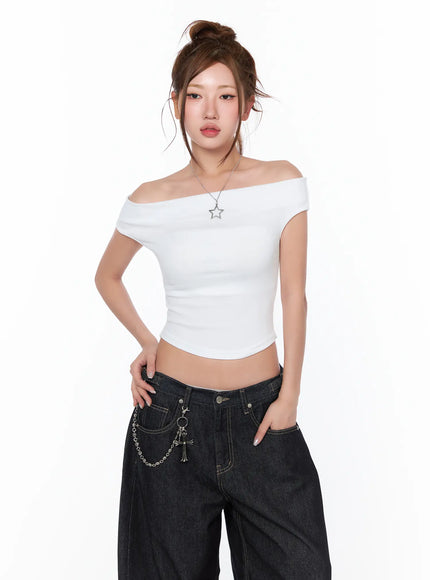 basic-off-shoulder-top-ca515 / White