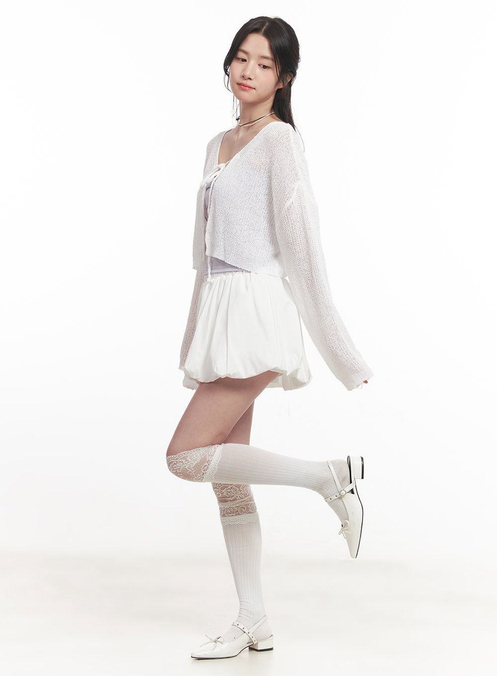 Tie-Up Cropped Cardigan CA510