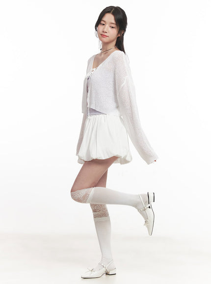 Tie-Up Cropped Cardigan CA510