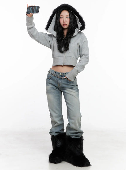 slim-fit-fleece-fur-hoodie-cn514