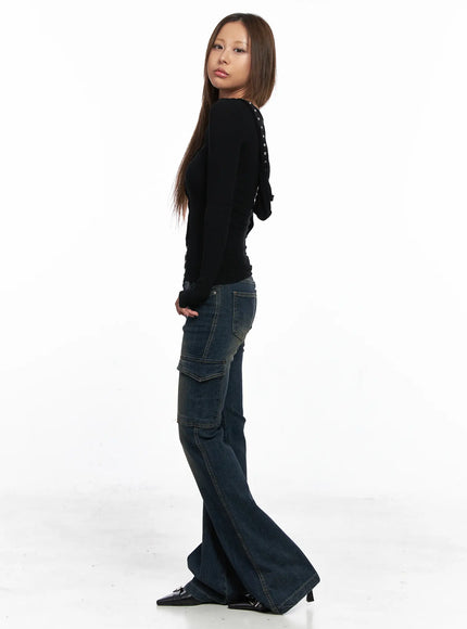 Owen Low-Rise Vintage Wash Flared Jeans CO510