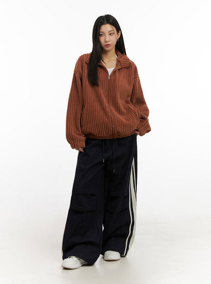 Striped Trackpants with Adjustable Waist IJ503