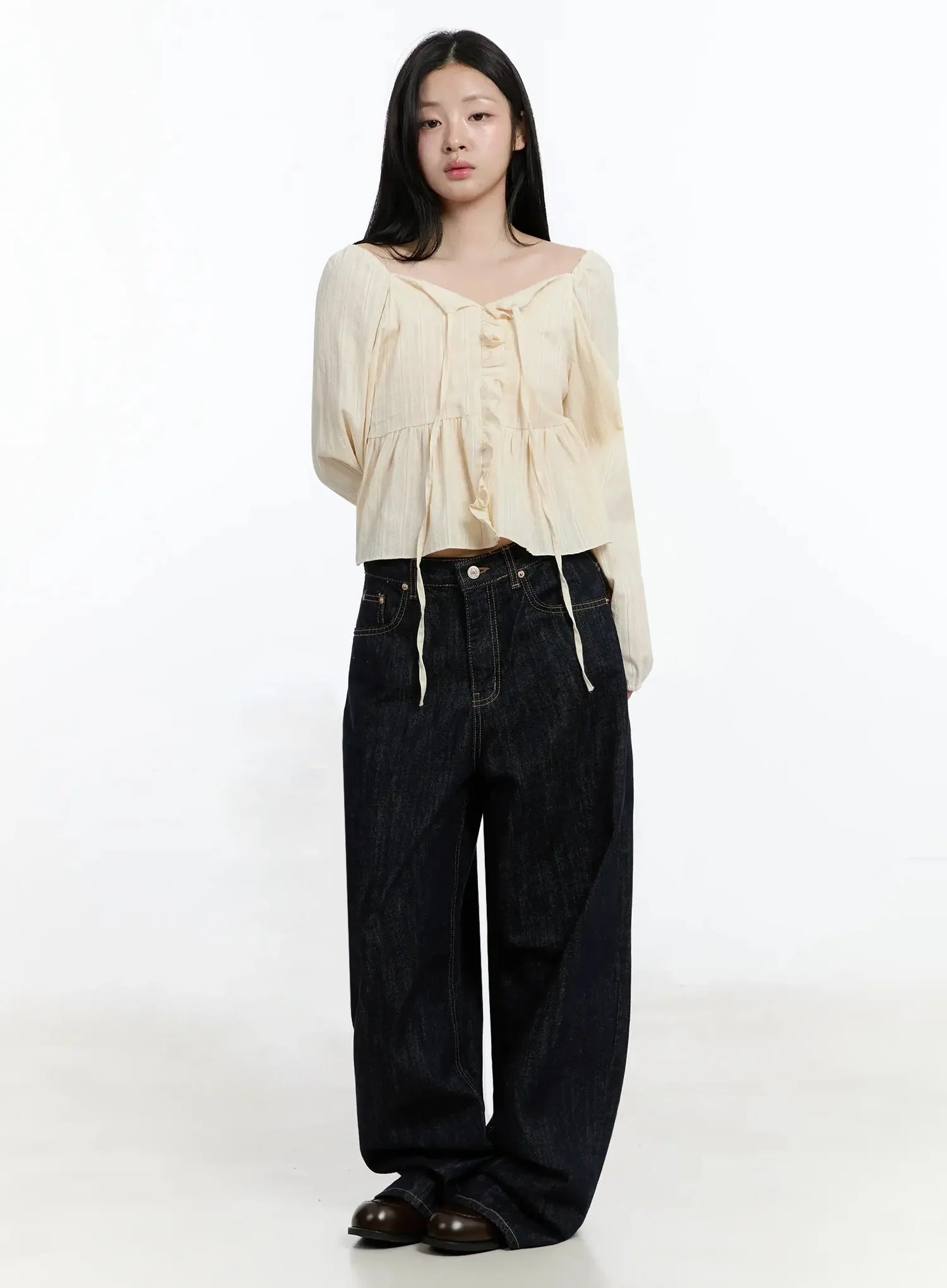 Dallas Dark Washed Wide Leg Jeans IM519