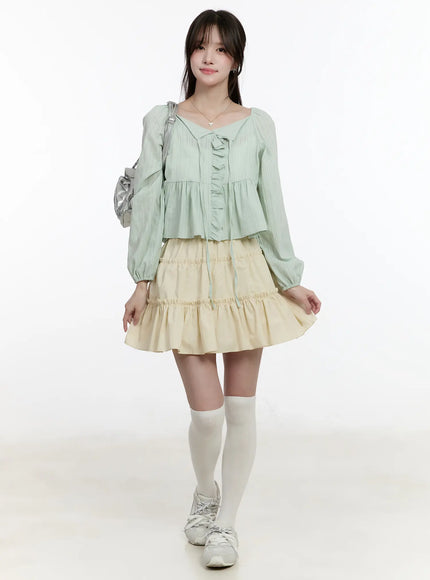 ruffle-ribbon-puff-sleeve-blouse-cm505