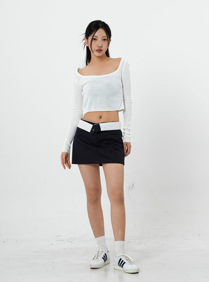 Square Knit Long Sleeve T-Shirt CS20