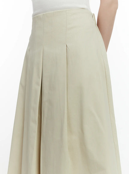 Elegant Pleated Flare Long Skirt F502